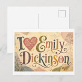 Carte Postale "J'adore Emily Dickinson" (Devant / Derrière)