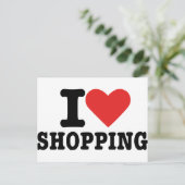 Carte Postale J'adore faire des courses (Debout devant)