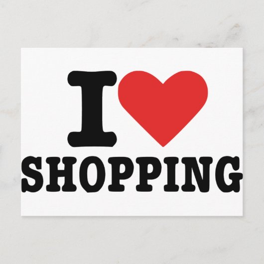 Carte Postale J'adore faire des courses (Devant)