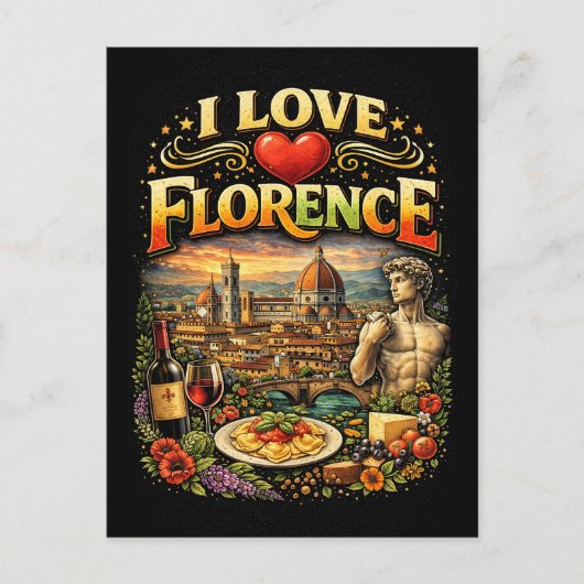 Carte Postale J'adore Florence (Devant)
