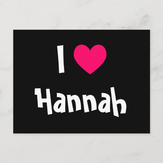Carte Postale J'adore Hannah (Devant)