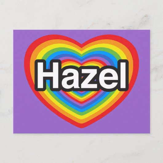 Carte Postale J'adore Hazel. Je t'aime Hazel. Cœur (Devant)