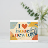 Carte Postale "J'adore Isaac Newton" (Debout devant)