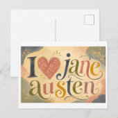 Carte Postale "J'adore Jane Austen" (Devant / Derrière)