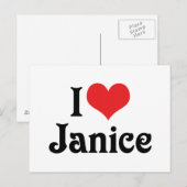 Carte Postale J'adore Janice (Devant / Derrière)