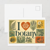 Carte Postale "J'adore la botanique" (Devant / Derrière)