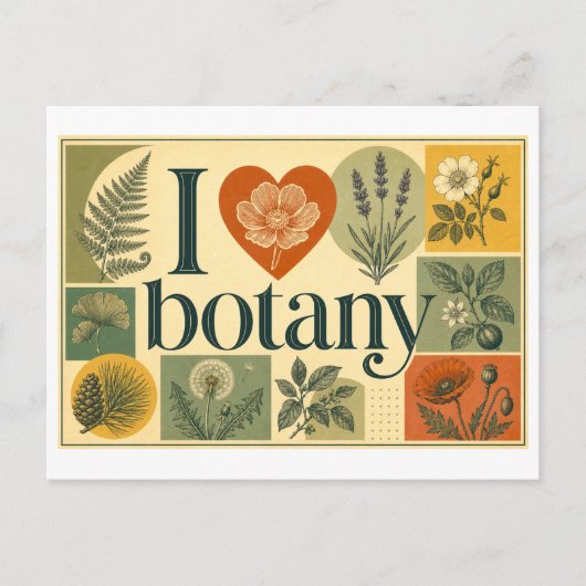 Carte Postale "J'adore la botanique" (Devant)
