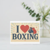 Carte Postale "J'adore la boxe" (Debout devant)