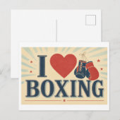 Carte Postale "J'adore la boxe" (Devant / Derrière)