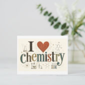 Carte Postale "J'adore la chimie" (Debout devant)