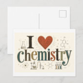 Carte Postale "J'adore la chimie" (Devant / Derrière)