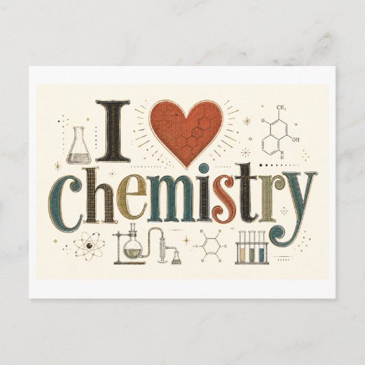 Carte Postale "J'adore la chimie" (Devant)