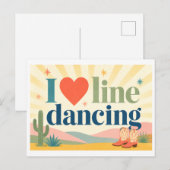 Carte Postale "J'adore la danse en ligne" (Devant / Derrière)