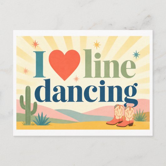 Carte Postale "J'adore la danse en ligne" (Devant)