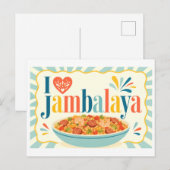 Carte Postale "J'adore la jambalaya" (Devant / Derrière)