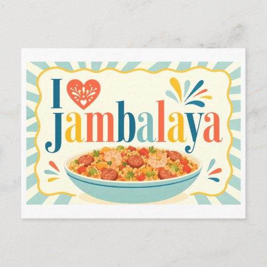 Carte Postale "J'adore la jambalaya" (Devant)