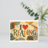 Carte Postale "J'adore la lecture" (Debout devant)