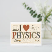Carte Postale "J'adore la physique" (Debout devant)
