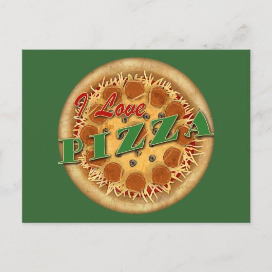 Carte Postale J'adore la pizza (Devant)
