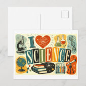 Carte Postale "J'adore la science" (Devant / Derrière)