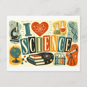Carte Postale "J'adore la science"