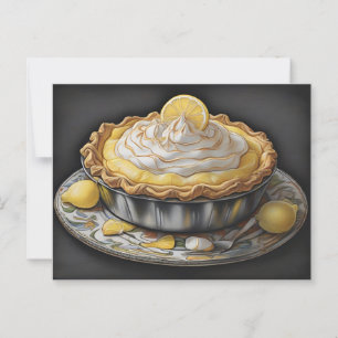 Carte Postale J'adore la tarte meringue au citron