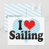 Carte Postale J'adore la voile (Devant / Derrière)