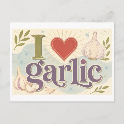 Carte Postale "J'adore l'ail" (Devant)