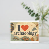 Carte Postale "J'adore l'archéologie" (Debout devant)