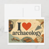 Carte Postale "J'adore l'archéologie" (Devant / Derrière)