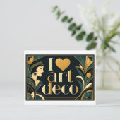 Carte Postale "J'adore l'Art Déco" (Debout devant)