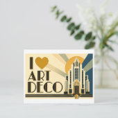 Carte Postale "J'adore l'Art déco" (Debout devant)