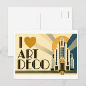 Carte Postale "J'adore l'Art déco" (Devant / Derrière)