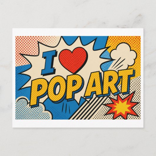 Carte Postale "J'adore l'art pop" (Devant)
