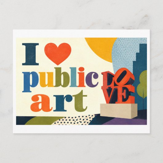 Carte Postale "J'adore l'art public" (Devant)