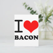 Carte Postale J'adore le bacon (Debout devant)