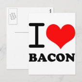 Carte Postale J'adore le bacon (Devant / Derrière)