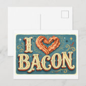 Carte Postale "J'adore le bacon" (Devant / Derrière)