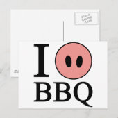 Carte Postale J'adore le barbecue (Devant / Derrière)