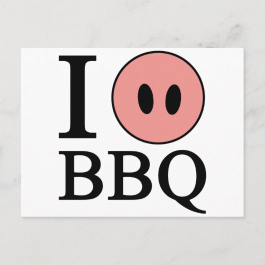 Carte Postale J'adore le barbecue (Devant)