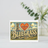 Carte Postale "J'adore le bluegrass" (Debout devant)