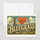 Carte Postale "J'adore le bluegrass" (Devant / Derrière)