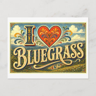 Carte Postale "J'adore le bluegrass"