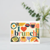 Carte Postale "J'adore le brunch" (Debout devant)