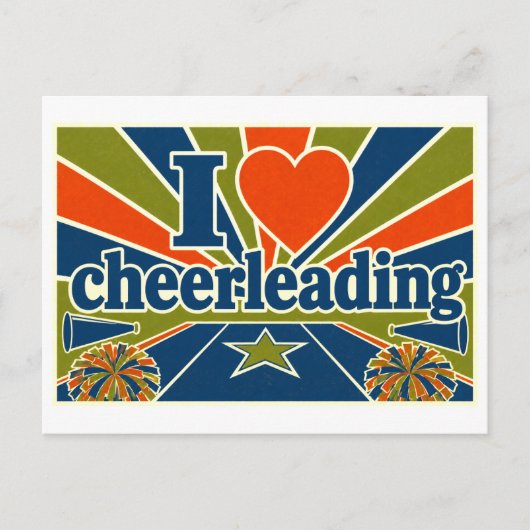 Carte Postale "J'adore le cheerleading" (Devant)