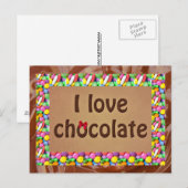 Carte Postale J'adore le chocolat (Devant / Derrière)
