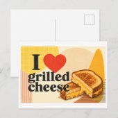 Carte Postale "J'adore le fromage grillé" (Devant / Derrière)