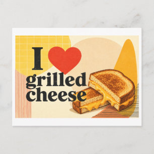 Carte Postale "J'adore le fromage grillé"