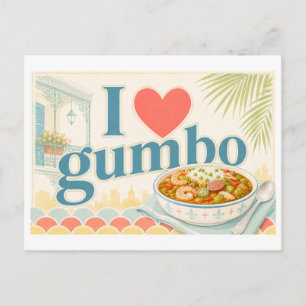 Carte Postale "J'adore le Gumbo"
