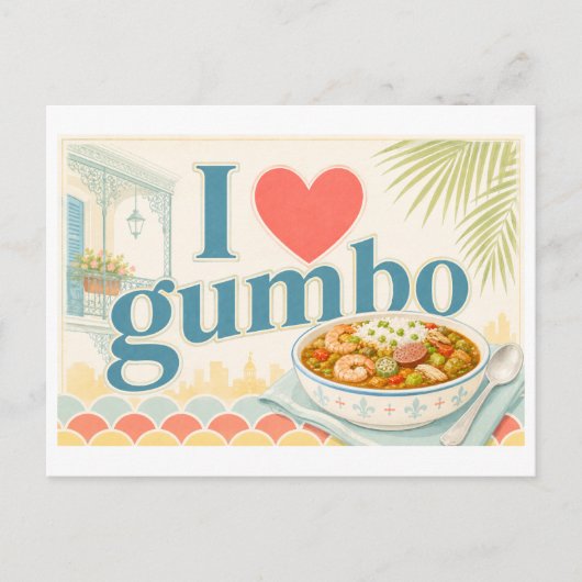 Carte Postale "J'adore le Gumbo" (Devant)